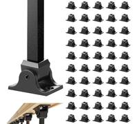 VEVOR Zapata de Barandilla Cuadrada 50 Piezas Base de Soporte de Balaustre Inclinada de Aleación de Aluminio Varillas Forjadas con Orificios para Tornillos de 12,7 mm, Revestimiento en Aerosol Negro