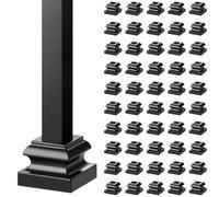 VEVOR Zapata de Barandilla Cuadrada 50 Piezas Base Plana de Soporte de Balaustre de Aleación de Aluminio con Orificios para Tornillos para Barandillas de Escaleras Juntas Torcidas de Metal de 12,7 mm