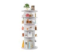 VEVOR Zapatero, Armario para 20 Pares de Zapatos, 5 Estantes y 4 Compartimentos, Giratorio 360°, Ahorra Espacio, Ideal para Dormitorio, Sala de Estar o Recibidor, Color Blanco, 598 x 598 x 1350 mm