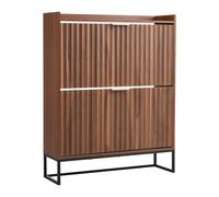 VEVOR Zapatero con 2 Puertas, Ahorra Espacio y Antivuelco, Organizador de Zapatos Independiente para Entrada, Pasillo, Salón, Porche, 80 x 24 x 100 cm, Nogal, Capacidad de Carga Superior 50 kg