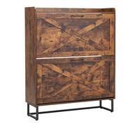 VEVOR Zapatero con 2 Solapas y Antivuelco, Ahorra Espacio, Organizador de Zapatos Independiente para Entrada, Pasillo, Sala de Estar, Porche, Carga Superior 15 kg, 800 x 240 x 973 mm, Marrón