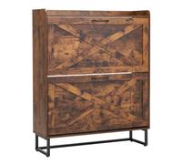 VEVOR Zapatero con 2 Solapas y Antivuelco, Ahorra Espacio, Organizador de Zapatos Independiente para Entrada, Pasillo, Sala de Estar, Porche, Carga Superior 15 kg, 800 x 240 x 973 mm, Marrón