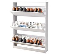 VEVOR Zapatero con 3 Puertas Abatibles, Zapatero Compacto y Moderno, Organizador Independiente para Entrada, Pasillo, Salón, Porche, 800 x 220 x 1165 mm, Blanco, Capacidad de Carga Superior 10 kg