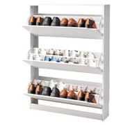 VEVOR Zapatero con 3 Puertas Abatibles, Zapatero Compacto y Moderno, Organizador Independiente para Entrada, Pasillo, Salón, Porche, 800 x 220 x 1165 mm, Blanco, Capacidad de Carga Superior 10 kg