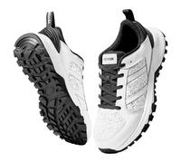 VEVOR Zapatillas de Entrenamiento Cruzado, Talla M, EE. UU. 13, Puntera Ancha con Soporte de Arco y Cordones Ajustables, para Correr, Gimnasia, Pasear y Levantar Pesas, Blanco, 335 x 125 x 130 mm