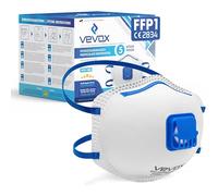 VEVOX® Mascarillas FFP1 - Set de 5 - con nasales Comfort Light - Mascarilla antipolvo FFP1 con válvula - Para la protección más fiable