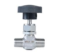 VEWDXNBH Válvula de globo de rosca externa de 1/4 "3/8" 1/2 "metro 304 acero inoxidable rosca externa aguja válvula(1/4")