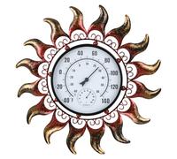 VEWOGARDEN Termómetro solar de 13 pulgadas para exteriores, impermeable, de metal, decorativo, para pared, interior y exterior, para patio, hogar y jardín