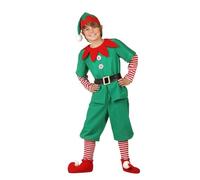 vewoza Disfraz familiar de elfo navideño a juego, conjunto de manga corta para padres e hijos con pantalones, calcetines, sombrero y cinturón (niño, 3-4 años)