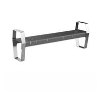 VEXDOSLE Banco de jardín para Exterior Silla De Banco De Ocio For Exteriores, Silla De Parque De Acero Inoxidable, Cuadrada Bancos de Parque para Exterior(A)