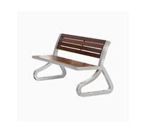 VEXDOSLE Banco de jardín para Exterior Silla De ParqueBanco Al Aire LibreBanco De Acero Inoxidable Ocio De Madera MacizaPatio CuadradoAsientos De Arte Al Aire Libre Bancos de Parque para Exterior