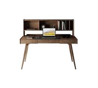 VEXDOSLE Escritorios para Computadora Estantería de Escritorio Madera Maciza Nogal Negro, Escritura Sencillo, tocador japonés, for Ordenador y Dormitorio en casa Mesa de Centro