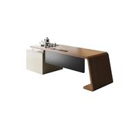 VEXDOSLE Escritorios para Computadora Mesa de Madera Grande for Presidente, Escritorio for líder Oficina, Mueble Trabajo for Jefe con Armario Lateral Mesa de Centro