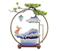 VEXDOSLE Fuentes de Cascada de Sobremesa Humidificador de Agua Corriente Estilo Chino for atraer Riqueza, Adornos Zen creativos for Sala de Estar y Oficina. Fuente de Agua para Gatos