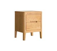 VEXDOSLE Mesitas de noche de madera maciza de roble con doble cajón, estilo nórdico, moderno, minimalista, para dormitorio, mesita de noche (A)