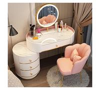VEXDOSLE Tocador Tocador Dormitorio Mesa de Maquillaje Simple Almacenamiento Gabinete Espejo Taburete Conjunto Combinado Mesa de Maquillaje