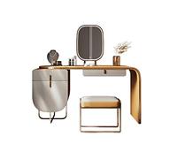 VEXDOSLE Tocador Tocador retráctil con cajón Espejo de Maquillaje Taburete Mesa Todo en un Conjunto Asistente for Damas Mesa de Maquillaje