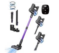 Vexilar 35Kpa Aspiradora sin Cable,3-en-1 Escoba Aspiradora sin Cable Menor Ruido, Autonomía 40 Mins,Potente Succión,Pantalla Táctil Led, 4 Etapas de Filtración,Aspirador Vertical para Pelo de Mascota