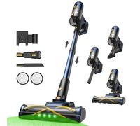 Vexilar Aspiradora sin Cable V12,Potente Succión 58KPa, Aspiradora Antienredos, Autonomía 50 Minutos, Filtración de 5 Etapas,Escoba Aspirador sin Cable para Suelo/Alfombra/Pelo de Mascotas/Coche