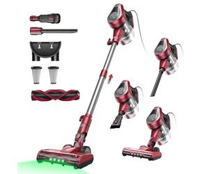 Vexilar C8 Aspiradora con Cable 60KPa/600W,Aspiradora con 7 Metros de Cable, Diseño Elegante,1,5L Depósito de Polvo, 3-en-1 Aspirador Vertical, Aspirador para Suelos/Alfombras/Pelos/Coche