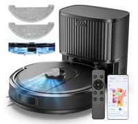 Vexilar W11 Robot Aspirador y Fregasuelos con Potente Succión 6000Pa, Robot Aspirador con Sistema de Navegación Láser Inteligente, Mapeo Inteligente, Base Autovaciado, Negro