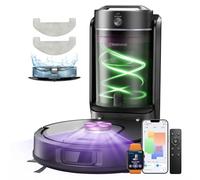 Vexilar W15 Robot Aspirador y Fregasuelos 10000Pa, Aspiradora Robot con 5 Mapa Inteligente,Sistema de Navegación Láser, Autonomía 180Min, 4L Base Autovaciado sin Bolsa, para Suelos/Alfombras/Partícula