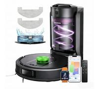 Vexilar W15 Robot Aspirador y Fregasuelos, Potente Succión 10000Pa, Aspirador Robot con Sistema de Navegación Láser, Mapa Multicapa Inteligente,4L Base Autovaciado sin Bolsa, Larga Duración