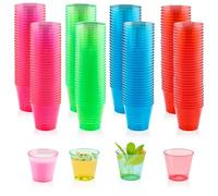 Vexillic Vasos de Chupito, 200 Piezas 30 ml Vasos Multicolor Reutilizables de Plástico, Vaso de Vino para Cumpleaños Picnic Fiestas Barbacoa Viaje