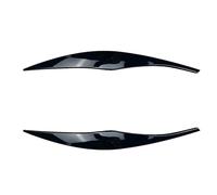 Vexilon Embellecedor de cejas for faros delanteros coche Serie 3 E90 E91 320i 330i Sedán Touring Car, 2005-2012, fibra carbono Adhesivo para la pantalla de la luz del vehículo(Gloss Black)