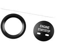 Vexilón Estilo de decoración coche, para Cadillac, para Xt5 Mg6, botón arranque y parada motor automático, cubierta anillo, pegatinas, embellecedor Ajuste del interruptor de encendido(Schwarz)