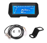 Vexilon Instrumento universal for motocicleta, 12000 RPM, 6 marchas, LCD, velocímetro digital, odómetro, 2 y 4 cilindros, tacómetro, velocidad ajustable Medidor de tablero de bicicleta(With bracket)