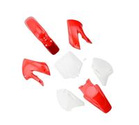 Vexilon Kit de carrocería carenado inyección plástico PP reutilizable, conjunto motocicleta BBR Dirt Bike Kit de carrocería de carenado de motocicleta(Red and White)
