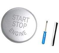Vexilón Molduras interiores del coche, cubierta de reemplazo botón interruptor parada arranque motor, para Bmw 1/3, para 5 para Series E87 E90/E91/E92/E93 Ajuste del interruptor de encendido(Silver)