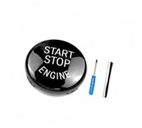 Vexilón Molduras interiores del coche, cubierta de reemplazo botón interruptor parada arranque motor, para Bmw 1/3, para 5 para Series E87 E90/E91/E92/E93 Ajuste del interruptor de encendido(Schwarz)