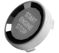 Vexilón Molduras interiores del coche, embellecedor adhesivo botón interruptor de parada arranque motor, para Bmw, para X1 E84 E81 E87, para X5 E70 Ajuste del interruptor de encendido(Silver)