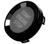 Vexilón Molduras interiores del coche, embellecedor adhesivo botón interruptor de parada arranque motor, para Bmw, para X1 E84 E81 E87, para X5 E70 Ajuste del interruptor de encendido(Schwarz)