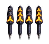 Vexilon Señales de giro for motocicleta, relé luz incorporado, indicador señal intermitente for, señales parada, flexible for que fluye Luz intermitente de motocicleta(4pcs Yellow)