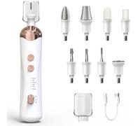 Vexloria Set De Manicura EléCtrico, Set De Pedicura Recargable Usb, Cuidado De Los Pies, Lima De UñAs EléCtrica Con 8 Accesorios, Luz Led, Cuidado De UñAs Para Manos O Pies, Blanco