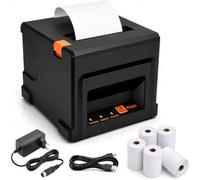 VexNook Impresora térmica de 220 mm/s. Impresora de recibos con cortador de papel automático, USB, sin tinta y silenciosa para Windows/Mac, incluye 5 rollos de papel térmico de 80 mm, para comercio