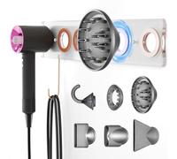 VexNook Magnético Soporte de Pared para Dyson Supersonic - Soporte para Secador Sin Perforación, Soporte para Accesorios Compatible con Dyson HD08 HD01 HD02 HD03 HD04 (Transparente)