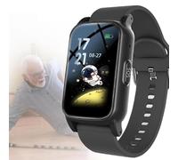 Vexorium Reloj Inteligente para Mayores con Detección de Caídas y Botón SOS, Sistema de Alerta para Ancianos, Reloj GPS para Alzheimer y Demencia, Pulsera de Emergencia y Seguridad,Negro