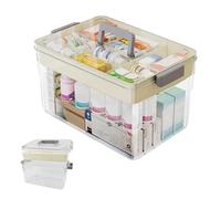 Vexran Caja Medicamentos, Botiquín de Primeros Auxilios, Botiquín, Caja de Medicamentos, Caja de Almacenamiento Multifuncional, Caja de Farmacia con asa de Transporte, 29 x 21 x 17 cm