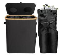 Vexran Contenedor de Recogida de Botellas de Depósito de 95L con Tapa, Recolector de Botellas Vacías 2 Bolsas de Transporte para Recibir el Recolector de Botellas Adecuado para la Cocina