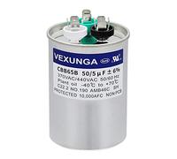 VEXUNGA 50/5 uF 50+5 MFD 370VAC or 440VAC Dual Run Start Round A/C Capacitor