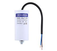 VEXUNGA CBB60 Condensador de Arranque 25µF 450V Condensadores para Motor 25uF 450 Voltios 45x95MM Cable M8