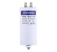 VEXUNGA CBB60 Condensador de Arranque 25µF 450V Condensadores para Motor 25uF 450 Voltios 45x95MM Conector M8