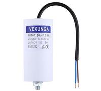 VEXUNGA CBB60 Condensador de Arranque para Motor 60uF 450V Condensadores Motores Electricos Monofasicos 60µF 450 VAC 55x120MM 50/60Hz con Cable M8