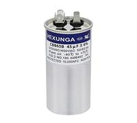 VEXUNGA Condensador 45uF 45 MFD 370VAC 440VAC 450VAC 50/60Hz Redondo Condensadores de Arranque AC CBB65 para Aire Acondicionado Motore y Motor del Ventilador