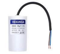 VEXUNGA Condensador de Arranque Motor 40uF 450V CBB60 SH Condensadores 40µf 450VAC 50x92MM para Lavadora Bomba Ventilador Secadora 50/60Hz con Cable