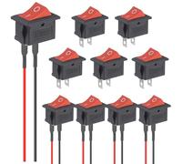 VEXUNGA Interruptor basculante 12V Interruptor de encendido/apagado 5 piezas Mini interruptor basculante para barco con cable y 5 piezas de microinterruptor para barco 2 polos 2 posiciones 10A 125V 6A